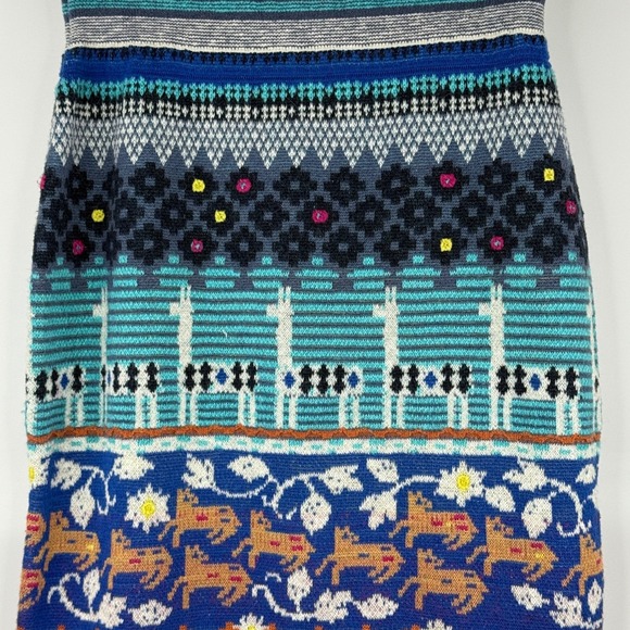 Anthropologie HWR Wool Blend Sweater Pencil Skirt Magenta/Hot Pink Accents‎ Sz S - Picture 4 of 12